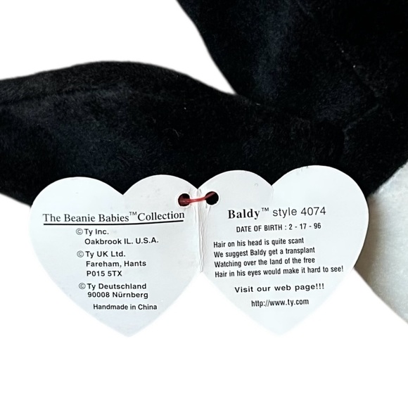 Ty Baldy Black and White Plush Eagle - Picture 3 of 8